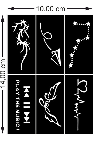 hennadibace Kına Kalıbı (GEÇİCİ DÖVME ŞABLONU) Hint Kınası Henna Tattoo Stenc...