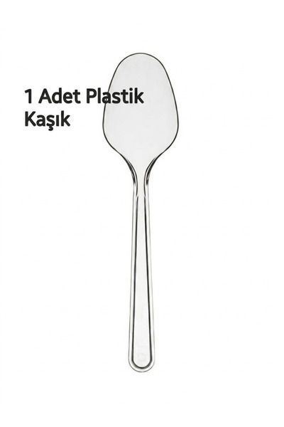 MLK 30 ve üzeri HEDİYELİ Plastik Şeffaf Kaşık 1 Adet Kullan At