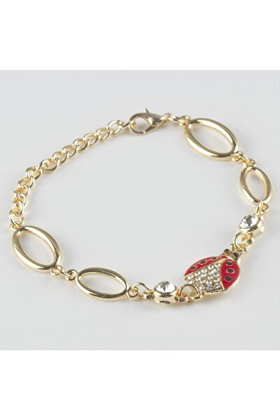 ZERO LAND Ilkeshop Ladybug Figured Stone (12455) Metal Bracelet-Yellow