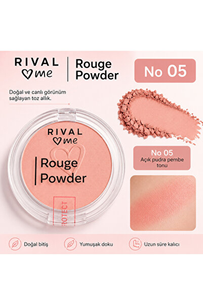 Rival Loves Me Rival Me Rouge Powder No:05 Pudra Pembe Tonlu Toz Allık Doğal ...