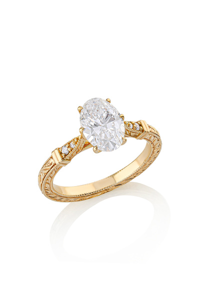 Coy Diamond Oval Pırlanta Yüzük, 1.00 Karat Oval Pırlanta Yüzük, Vintage 14 A...