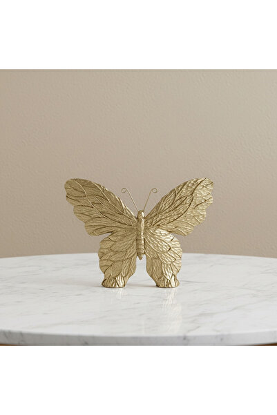 Home Box Wren Ema Aurum Decorative Butterfly Figurine - 21x3.5x15.5 cm