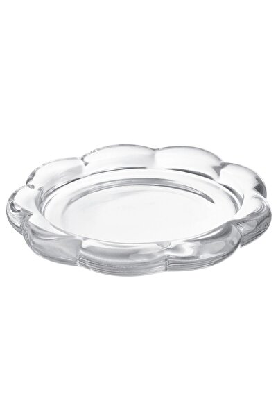 IKEA QUİCK 3 Adet Blok Mum Tabağı Çap: 11 Cm 3'lü Set Şeffaf Cam Mumluk Mum A...