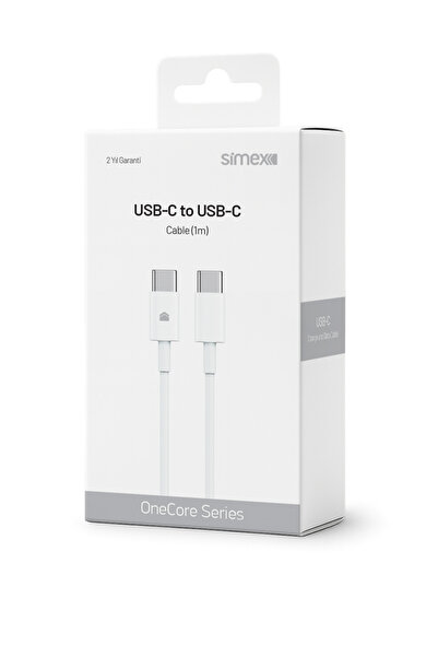 Simex iPhone Samsung Xiaomi Uyumlu 60W Type-C to Type-C Hızlı Şarj Kablosu CE...