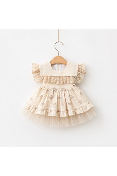 Minino FİYONK NAKIŞLI BEBE ELBİSE