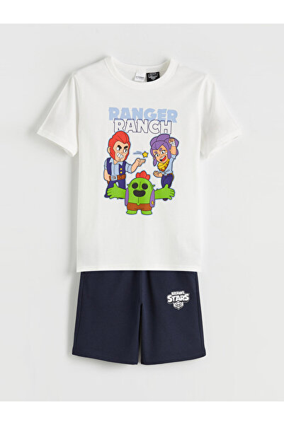 LC Waikiki Tricou și pantaloni scurți pentru băieți, imprimați cu Brawl Stars