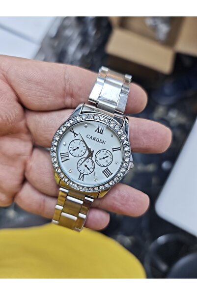 CARDEN çelik kordon vintage taşlı saati