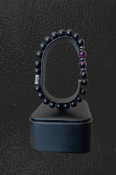 Zodyak Doğal Taş Purple Tiger Eye Stone Bracelet Onyx Stone Natural Original ...