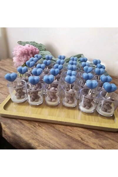 Lumera Candle 10’lu shot bardakta ayıcık doğum, doğum günü, bebek mevlidi hed...