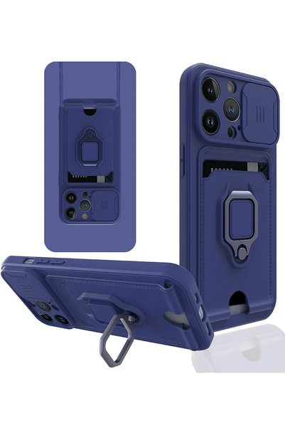 New Face ILKESHOP حافظة جديدة لهاتف iPhone 14 Pro من السيليكون مع حامل بطاقات...