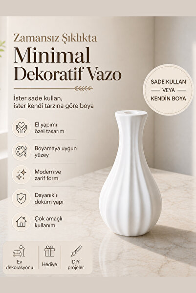 RONA STORE Lisahome Dekoratif Tekli Sade Vazo- Modern TV Ünitesi-Konsol-Sehpa...