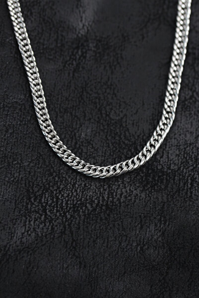 callerrons accessories 316L Steel Silver Color Curb Model Chain Men's Necklac...
