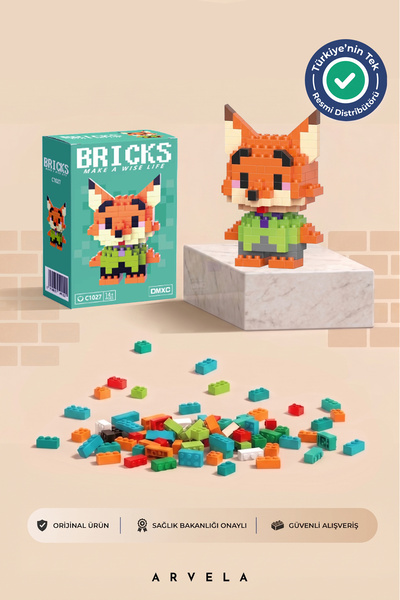 Bricks make a wise life Nick Wilde Karakteri - Eğitici Oyuncak Yapboz - Orijinal