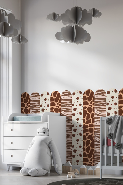 SDİGİTAL Safari Temalı Çit Görünümlü Çocuk Odası Duvar Stickerı - Zürafa ve L...