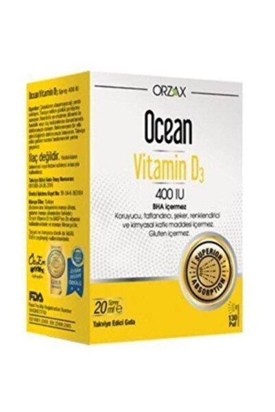 Orzax Ocean Vitamin D3 400 IU Oral Sprey 20 ml