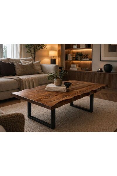 NATUREE AHŞAP 60 x 110 (YÜKSEKLİK 45 CM) DOĞAL AHŞAP KAPALI CEVİZ RENK ORTA S...