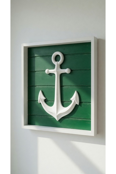 MYCRAFT3D 21x21 Çapalı Çerçeveli Deniz Temalı Duvar Dekoru – Yazlık Ev, Sahil...