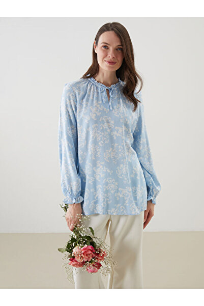 LC Waikiki Women's Blouse with Tie-Down Collar Flower