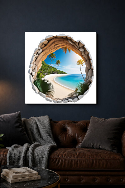 Lucena Pictură murală 3D Tropical Beach, imprimare pe metal, pictură decorati...