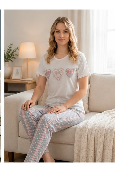 Lalin HOMEWEAR Women's Pajama Set Ribbon Heart