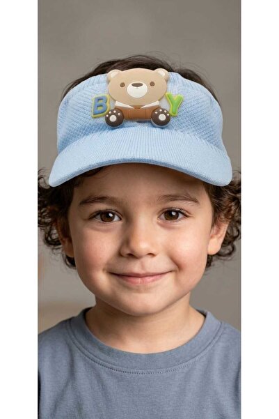 Kervan Pazar Children's Unisex Visor Tennis Cap with Boy Figure