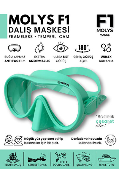 MOLYS F1 PRO DALIŞ MASKESİ + ANTI FOG (BUĞU ÖNLEYİCİ FİLM) TROPİK TURKUAZ
