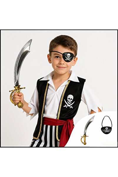 Twin Store Pirate Sword Eye Patch Set Shiny (Suitable for Children & Adults)