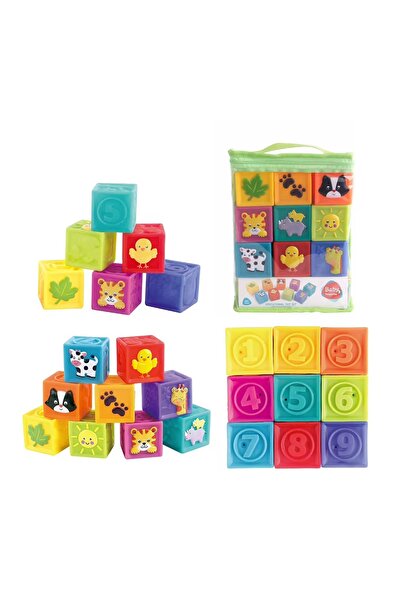 Junios Set 9 cuburi moi colorate pentru bebelusi