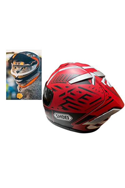 MotoPrime KEDİ KASKI KIRMIZI SHOEI