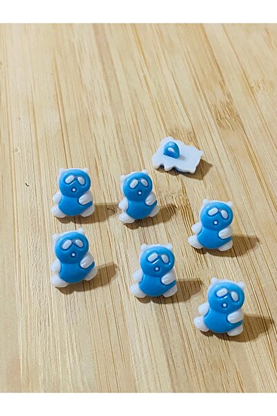Lorin hobi Bottom-Mounted Teddy Bear Baby Button 12 mm 10 Pieces Blue
