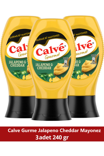 Calve Gurme Mayonez Jalapeno Cheddar 240 gr x 3 Adet