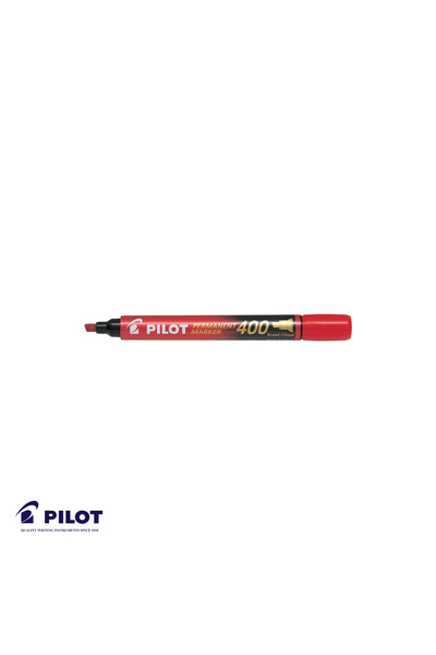 Pilot P400 permanent marker, red chisel tip, water-resistant, for wood, metal...