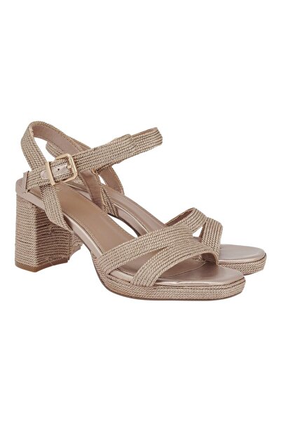 Exe Shoes Γυναικείες Πέδιλα 700-707 Χρυσό Μακραμέ W4700707497P