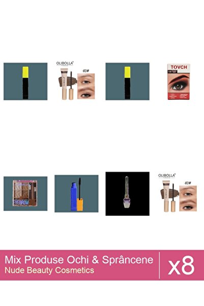 Makeup Set Mix 8 produse Rimel Sprancene: Eyeliner Kiss Beauty Big Eye, negru...