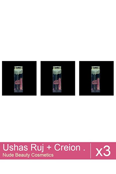 Makeup Set 3x Ushas Lipstick + Pencil. no. 16