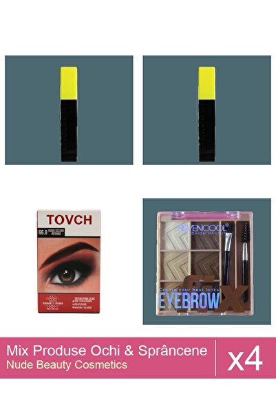 Makeup Set Mix 4 produse Rimel Sprancene: Rimel Ushas , Negru, Vopsea sprance...