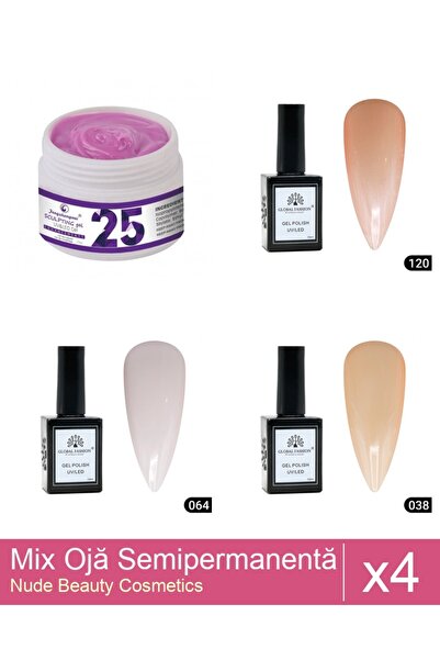 Makeup Set Mix 4 produse Nail Oja: Oja semipermanentă Global Fashion, Gel pol...