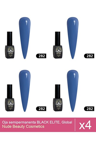 Makeup Set 4x Oja semipermanenta BLACK ELITE, Global Fashion 8 ml,282