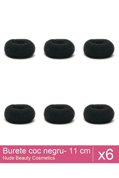 Makeup Set of 6 black bun sponges - 11 cm diameter