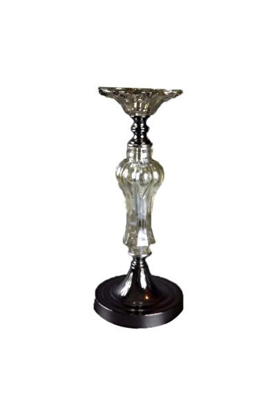 Goliat candle holder, brown metal and glass, 14x34 cm, elegant design
