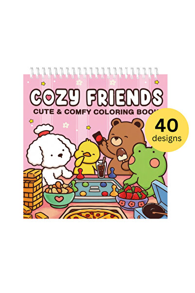 OEM Coloring Book, Cozy Friends, Cardboard Cover, Cute Animal Illustrations, ...