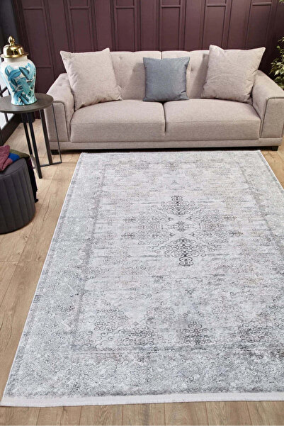 halinet Halı.Net White Classic Washable Non-Slip Living Room Carpet Haln-Hln1784