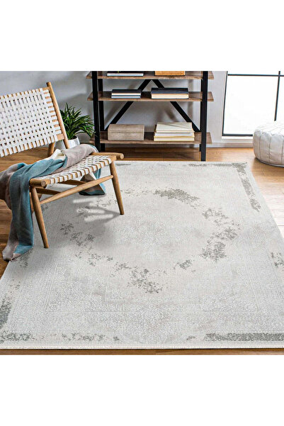 halinet Halı.Net White Classic Washable Non-Slip Living Room Carpet Cr-Galaxy...