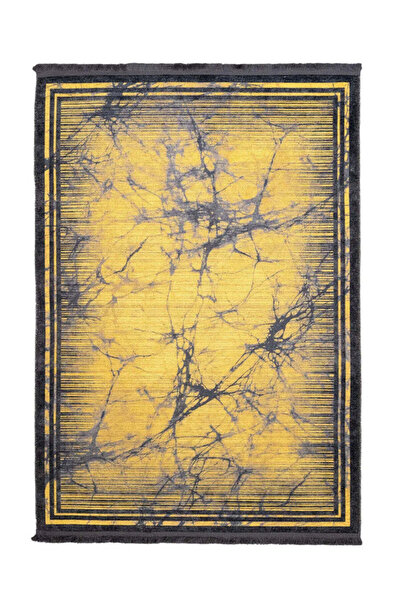 halinet Halı.Net Anthracite Vintage Antique Washable Living Room Carpet Pia-M...