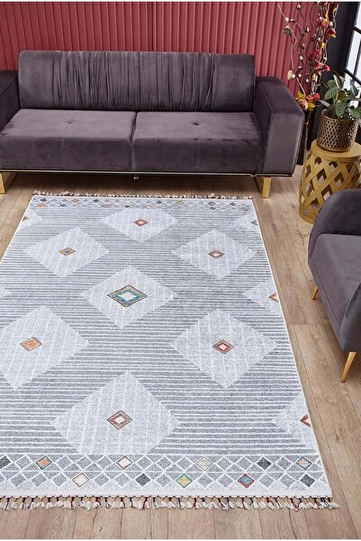 halinet Halı.Net Anthracite Modern Washable Non-Slip Living Room Carpet Haln-...