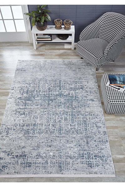 halinet Halı.Net Blue Modern Washable Non-Slip Living Room Carpet Haln-Hln1776