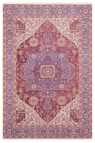 halinet Halı.Net Cream Ethnic Bohemian Washable Non-Slip Living Room Carpet P...