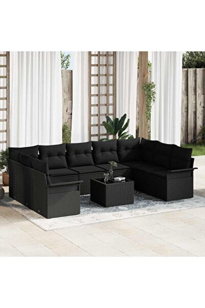 vidaxl Set de canapele pentru gradina 10 pcs Bej poliratan