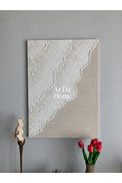 ArTiz Home Dokulu 3 Boyutlu El Yapımı Tablo Modern&Minimalist Kabartma Tablo