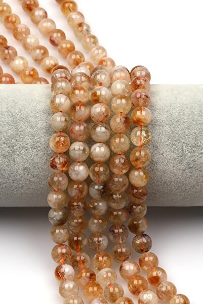 Alibaba Doğaltaş Citrine (a Quality) Natural Gemstone Strand 8 mm Sphere Cut